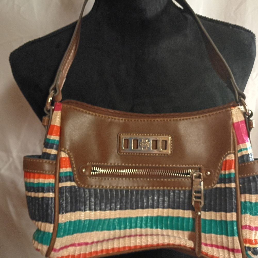 Chaps Multicolor Striped Shoulder Bag